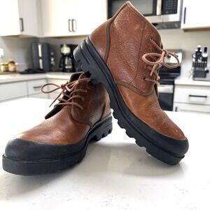 Polo Ralph Lauren Umar Ankle Chukka Boots Brown Tumbled Leather Men's Size 9.5 D